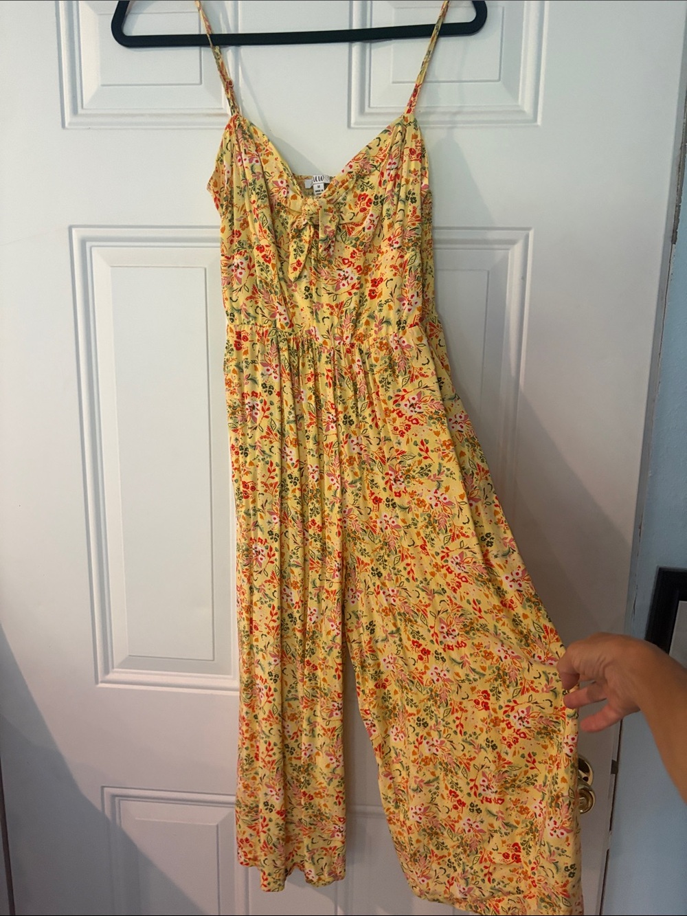 Floral Yellow Wide-Leg Jumpsuit — Lightweight Summer Romper